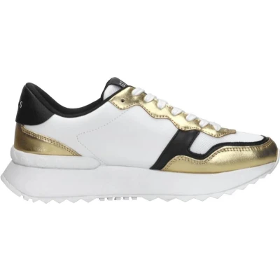 Afbeelding van Guess Vinsa Sneakers laag, Dames, Maat: 39, White/gold Imitatieleer/ textiel