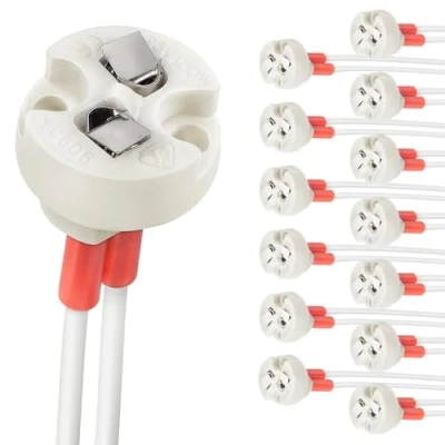 Afbeelding van DiCUNO Bi Pin Base, G4, GU5.3, G6.35, GY6.35, GX5.3 MR16, GZ4 MR11, Halogeen Gloeilamp Houder Keramische Lichaam Lamp (12 stuks)
