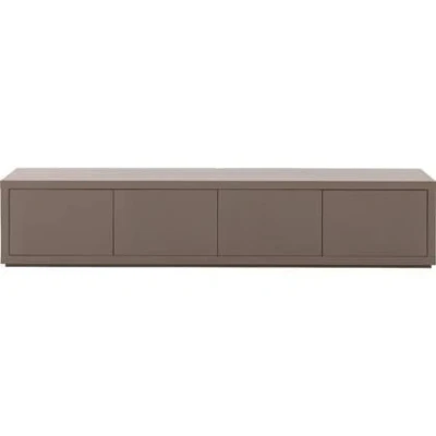 Afbeelding van Goossens Tv Meubel Barcelona, 4 Kleppen Met Kabeldoorvoer Hout Bruin