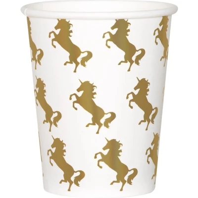 Afbeelding van Unicorn Bekers Goud 210ml 10 stuks