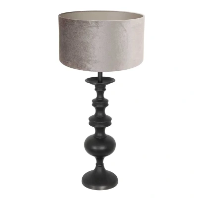 Afbeelding van Anne Light and home tafellamp Lyons zwart metaal 40 cm E27 fitting 3483ZW