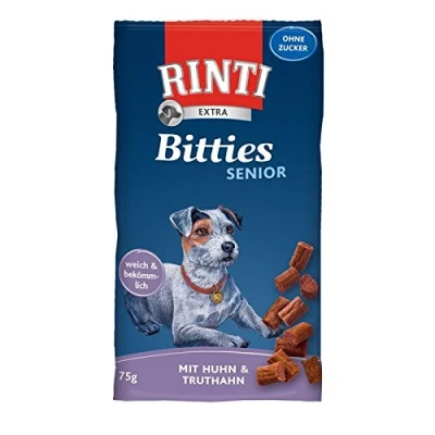 Afbeelding van 75g Rinti Extra Bitties Senior Kip &amp; Kalkoen Hondensnacks