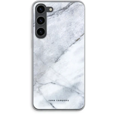Afbeelding van Case Company® hoesje geschikt voor Samsung Galaxy S23 Plus Witte marmer Soft Cover Telefoonhoesje Bescherming aan alle Kanten en Schermrand