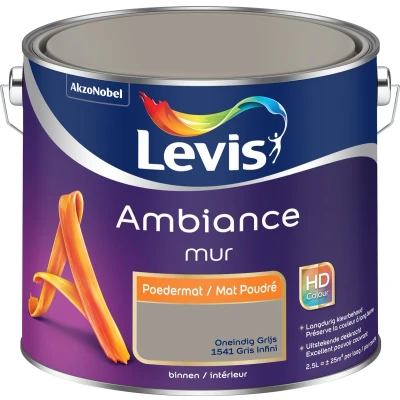 Afbeelding van Levis muurverf Ambiance krijteffect 2.5l oneindig grijs