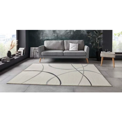 Afbeelding van Vloerkleed Retro Abstract Circles Crème 80x150 Cm