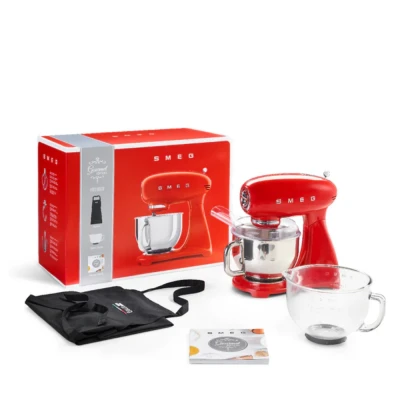 Afbeelding van Smeg Smf43rdeu Special Edition Pack Gourmet Keukenmachine Glazen Mengkom Smgb01 Keukenschort Receptenboekje Rood