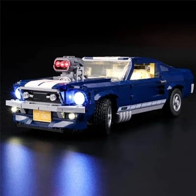 Afbeelding van GEAMENT Lichtset voor Ford Mustang, model van bouwstenen, led verlichtingsset compatibel met Creator Expert 10265 (blokmodel niet inbegrepen)