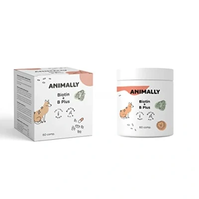 Afbeelding van Animally Bilogische Dieren supplement Biotine + B Plus Behoud van een gezonde huid en vacht 60 tab