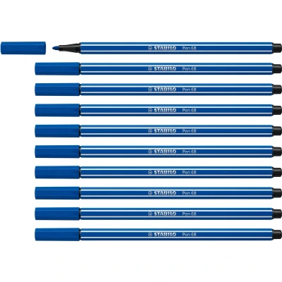 Afbeelding van STABILO Pen 68 Premium Viltstift Donkerblauw Doos 10 stuks