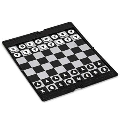 Afbeelding van Yellow Mountain Imports Opvouwbaar en magnetisch zakschaakspel (20 cm) draagbaar perfect formaat voor op reis