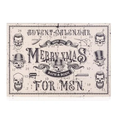 Afbeelding van accentra adventskalender voor heren in doodskopdesign, elegante kerstkalender mannen met 24 cosmetica en wellnessverrassingen