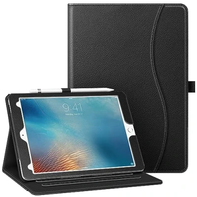 Afbeelding van Fintie Beschermhoes voor iPad Pro 9,7 inch 2016 [hoekbescherming] Multi hoek Met documentsleuven Automatische slaap/waakfunctie Zwart