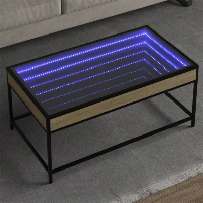 Afbeelding van Salontafel met Infinity LED 90x50x41 cm sonoma eikenkleurig