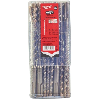 Afbeelding van MILWAUKEE 4932399177 SDS Plus M2 hamerboor 2 spiraals 5,5x160mm (50 st.)