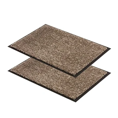 Afbeelding van ASTRA Deurmat, vuilbestendig, antislip, deurmat voor binnen, entreemat, taupe, 40 x 60 cm, 2 stuks