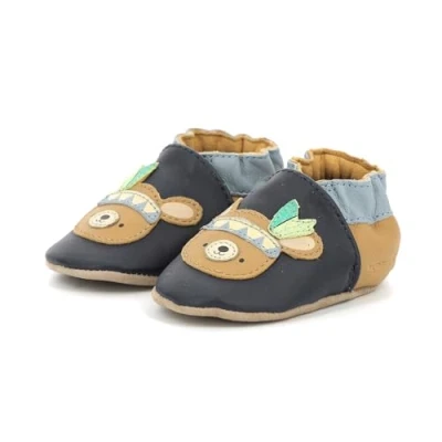 Afbeelding van Robeez Forest GAME Babyschoenen voor kinderen, Maat: 19/20, Marine/camel/clair Leer