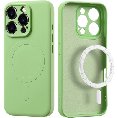 Afbeelding van imoshion Hoesje Geschikt voor iPhone 16 Pro Siliconen Color Backcover MagSafe Groen