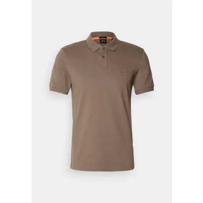 Afbeelding van BOSS Passenger Polo Taupe maat XXL heren met Slim fit Pasvorm Stretch Suitable Herenkleding Poloshirt