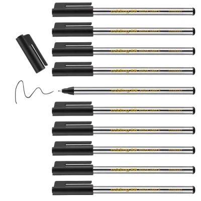 Afbeelding van edding 88 fineliner zwart doosje 10 stiften ronde punt 0,6 mm dunne viltstift voor fijn en precies schrijven, accentueren, tekenen kantoor, school thuis