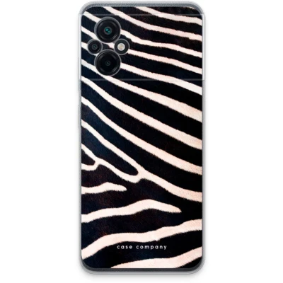 Afbeelding van Case Company® hoesje geschikt voor Xiaomi Poco M5 Zebra Soft Cover Telefoonhoesje Bescherming aan alle Kanten en Schermrand