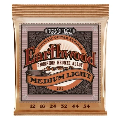 Afbeelding van Ernie Ball Earthwood Acoustic Phosphor Bronze Medium Light 2146 Gitaarsnaren voor westerngitaar .012 .054