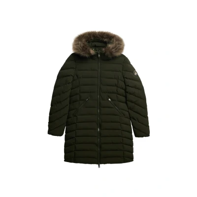Afbeelding van Superdry FUJI MID Length Wintermantel, Dames, Maat: 38, Surplus goods olive green