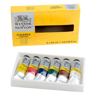 Image de Winsor &amp; Newton Galeria peinture acryilique en tubes de 60 ml (6 pièces)