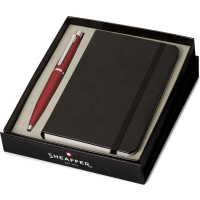 Afbeelding van Sheaffer balpen giftset VFM G9403 F excessive red chrome plated met A6 notebook SF G2940351 4