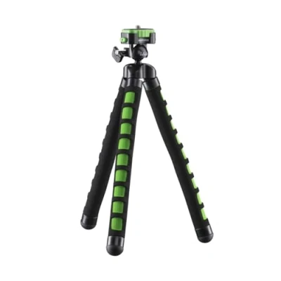Afbeelding van Mantona Kaleido Flex lichtgewicht flexibel statief met hoogwaardig 360 kogelgewricht voor digitale camera&#039;s en videocamera&#039;s, smartphones actiecamera&#039;s, limoengroen
