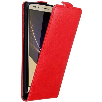 Afbeelding van Cadorabo Hoesje geschikt voor Honor 7 in APPEL ROOD Beschermhoes flip design Case Cover met magnetische sluiting