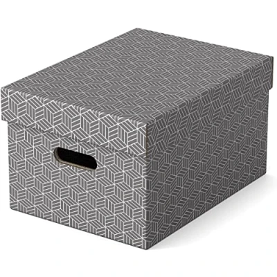Afbeelding van Esselte Home Opbergdoos, Ft 26,5 X 36,5 20,5 Cm, Grijs, Pak Van 3 Stuks Archiefdoos