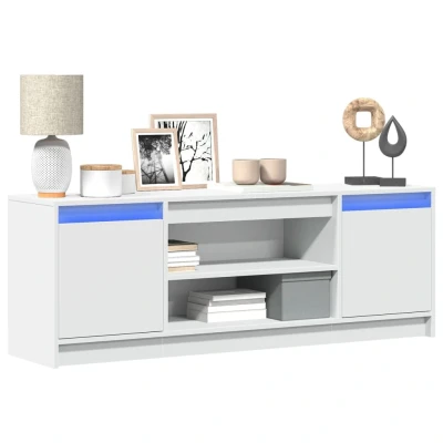 Afbeelding van vidaXL Tv meubel met LED 139,5x34x50 cm bewerkt hout wit