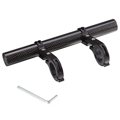 Afbeelding van Yizhet fietsstuur extender, lengte 20 cm, uitbreidingsbeugel, koolstofvezel, uitbreidingsstang ter bevestiging van een snelheidsmeter, GPS, verlichting, telefoonhouder (voor 25,4 mm 31,8 stuur diameter (1 1,25 inch))