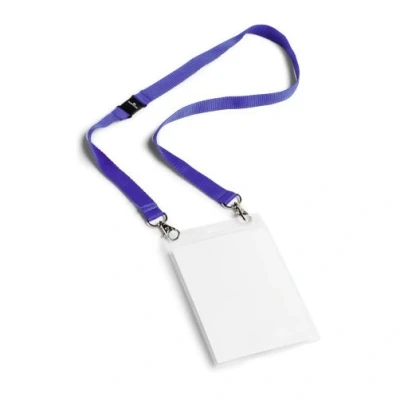 Image de Durable 852507 event porte étiquette avec lanière duo format a6 bleu marine lot de 10