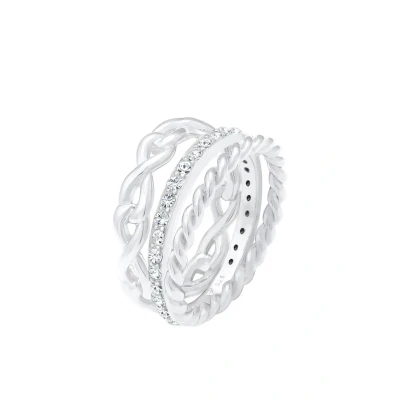 Afbeelding van Elli Glass Crystal Ring silvercoloured, Dames, Maat: 54, Silver coloured