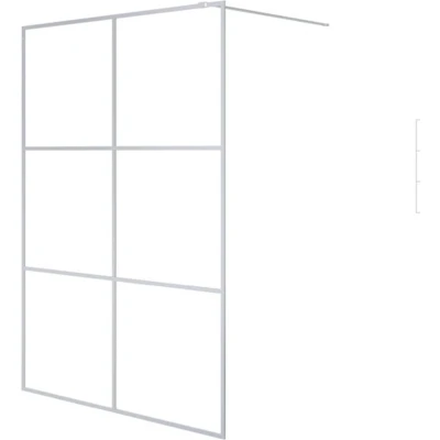 Afbeelding van vidaXL Inloopdouchewand 140x195 cm transparant ESG glas zilverkleurig
