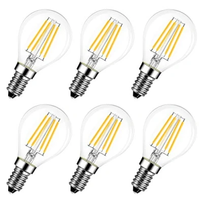 Afbeelding van LVWIT Ledlampen, 4 W, E14, met filament, 470 lumen, komt overeen 40 W gloeilamp, retro led 2700 K, warm wit, niet dimbaar, 6 stuks