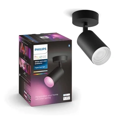 Afbeelding van Philips Hue Fugato opbouwspot wit en gekleurd licht 1 spot zwart