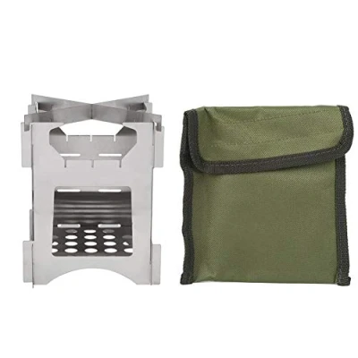 Afbeelding van Houtkachel, draagbare roestvrijstalen opvouwbare houtkachel mini fornuis voor outdoor kamperen reizen wandelen picknick