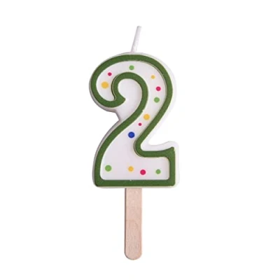 Image de PME Bougie verte numéro 2, petite taille, 4,3 cm