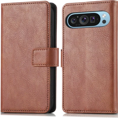 Afbeelding van iMoshion Hoesje Geschikt voor Google Pixel 9 Met Pasjeshouder Luxe Bookcase Bruin