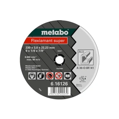 Image de METABO 616751000 meule a tronçonner flexiamant super 115x2,5x22,23 courbe aluminium