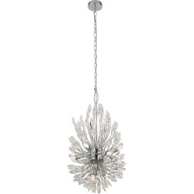 Afbeelding van Hanglamp pauw, chroom/helder, kristalglas, Ø 37 cm, G9