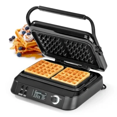 Afbeelding van N8WERK Wafelijzer Belgische Wafels 1600W zwart
