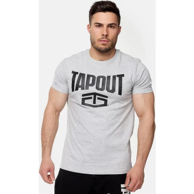 Afbeelding van Tapout Normale Passform Active Basic TEE Tshirt print, Heren, Maat: 3XL, Marl grey black