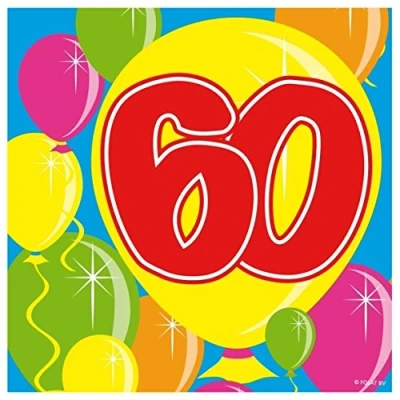 Afbeelding van Servet 60 jaar 20 stuks