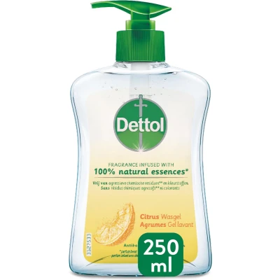Afbeelding van Dettol Handzeep Antibacterieel Citrusgeur verrijkt met 100% natuurlijke oliën 250ML