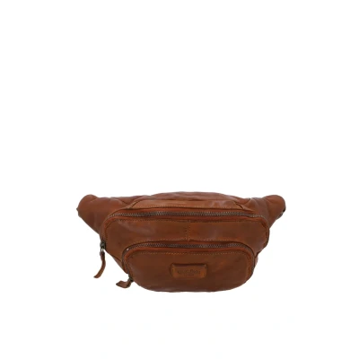 Afbeelding van Gusti Heuptas van leer en glas Festivaltas Vintage lederen tas, cognac, 23 x 13 8,5 cm, retro, Cognac., Retro