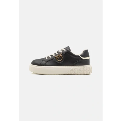 Afbeelding van Pinko YOKO Sneakers laag, Dames, Maat: 36, Black/platinum Leer
