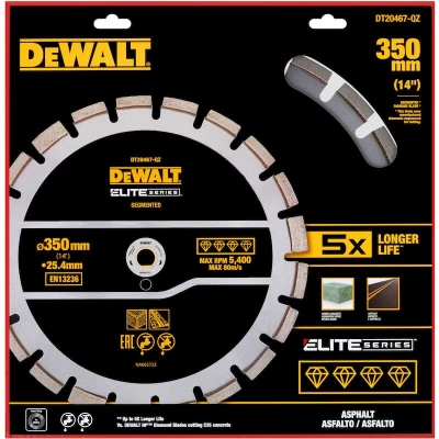 Afbeelding van DEWALT DT20467 QZ Elite diamantblad gesegmenteerd 355mm asfalt